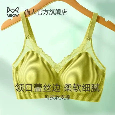 猫人小胸聚拢显大内衣女无钢圈收副乳蕾丝性感薄款无痕美背文胸罩商品大图