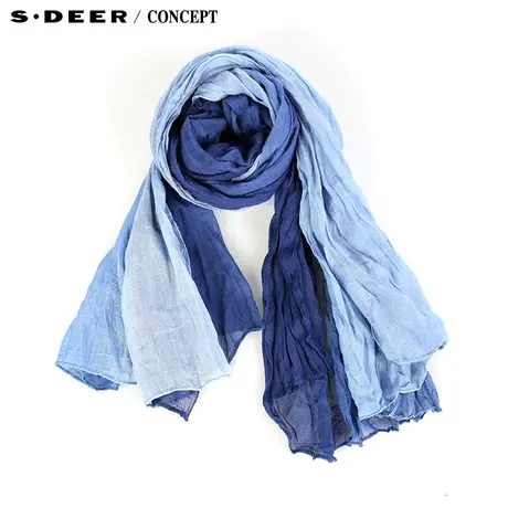【新品】sdeer圣迪奥专柜正品女装渐变抓皱感围巾S14283753图片