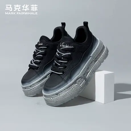 马克华菲潮流男鞋2025年夏季新款时尚百搭休闲鞋厚底增高渐变板鞋图片