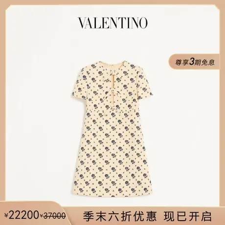 [季末优惠]华伦天奴VALENTINO女士 CREPE COUTURE 花卉连衣裙图片