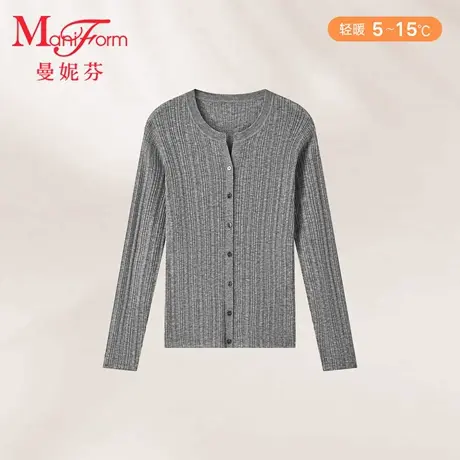 曼妮芬V领长袖针织衫20210635图片