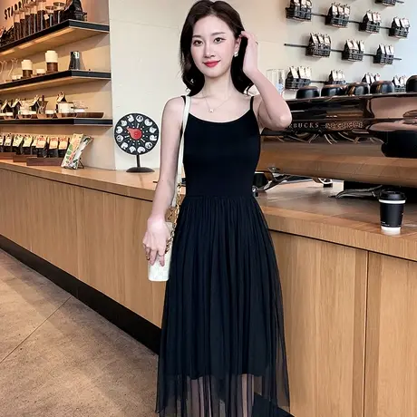 莫代尔吊带连衣裙女夏2023新款内搭显瘦长裙气质外穿百搭网纱裙子图片