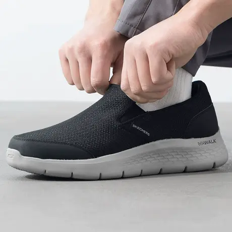 斯凯奇（Skechers）男鞋夏季2025新款穿脱休闲鞋轻便透气运动鞋百图片
