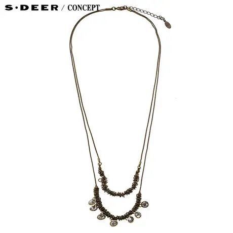 【新品】sdeer圣迪奥专柜正品现代设计感钻圈装饰项链S16384374商品大图