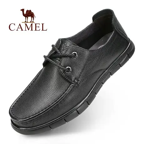 Camel/骆驼春秋季款系带真羊皮柔软舒适防滑低帮单爸爸休闲男鞋子图片