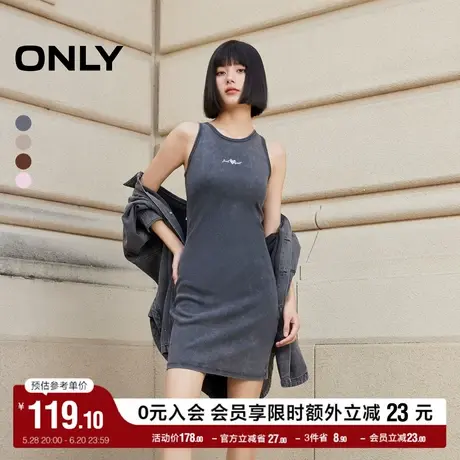 ONLY奥莱夏季通勤气质显瘦圆领短裙无袖连衣裙女|124161007图片