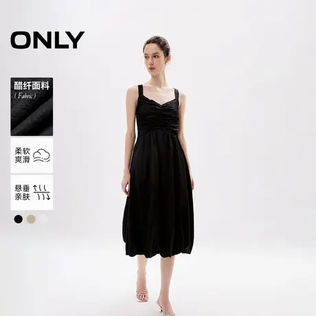 ONLY2024夏季新款时尚显瘦法式气质交叉吊带连衣裙女|124207075图片