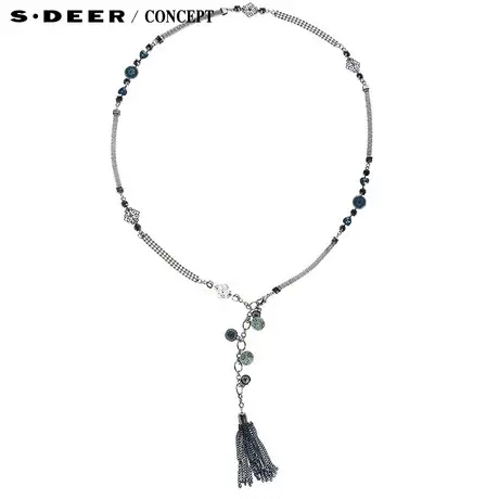 【新品】sdeer圣迪奥专柜正品女装文艺印花串珠腰链44843E5图片