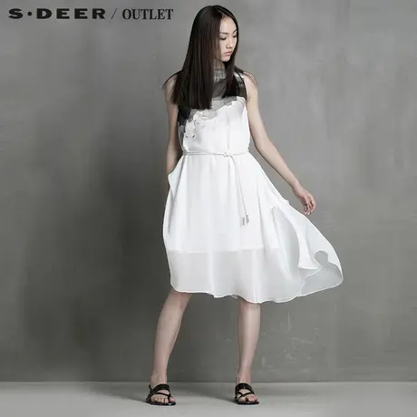 s.deer【独家】圣迪奥专柜正品女文艺素描印花连衣裙5261208图片
