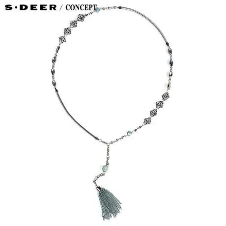 【新品】sdeer圣迪奥专柜正品女装唯美镂空印花坠饰腰链44843D9图片