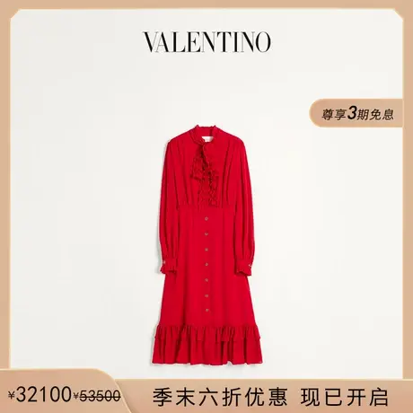 [季末优惠]华伦天奴VALENTINO女士乔其纱迷笛连衣裙图片