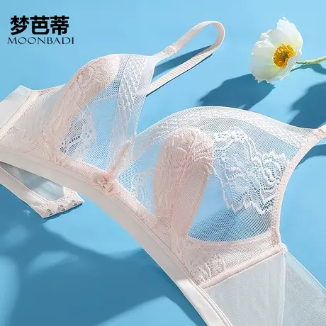 梦芭蒂超薄款内衣女大胸显小无钢圈防下垂秋冬聚拢文胸罩怡然似梦图片