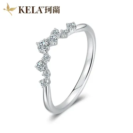 【满天星】珂兰钻石 白18K金钻石戒指群镶钻戒钻石女戒排戒星冕zs图片