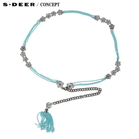 【2014夏装新品】sdeer圣迪奥专柜正品古典风花朵腰链42843J1图片