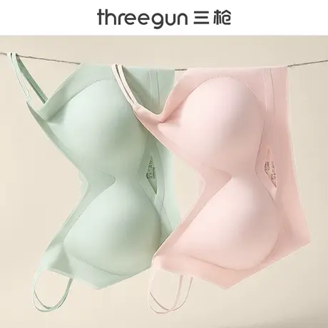 三枪内衣女无痕小胸上托聚拢防下垂收副乳美背无钢圈软支撑文胸女商品大图