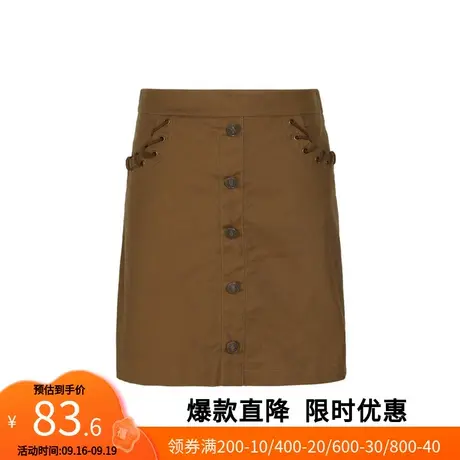 【艾格】全棉A字裙短款裙子2023春季新款半身裙女金属装饰修身图片