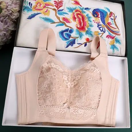 提拉大胸显小胸内衣女全罩杯薄款束胸收副乳防下垂夏超薄文胸大码图片