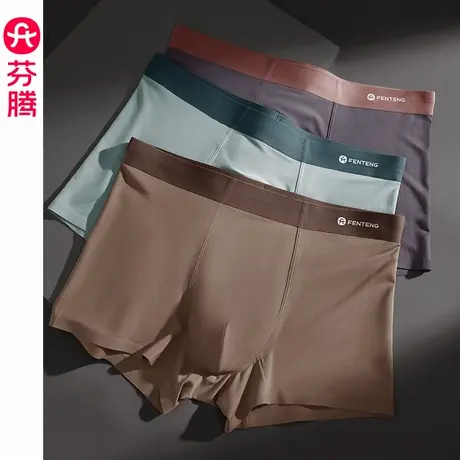 芬腾男士内裤夏季莫代尔无痕薄款平角裤透气抗菌裆大码四角短裤头图片