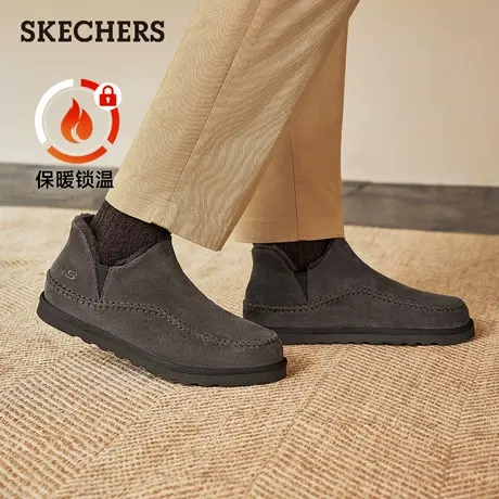 Skechers斯凯奇男鞋冬季一脚蹬雪地靴加绒保暖鞋棉鞋冬靴加厚图片