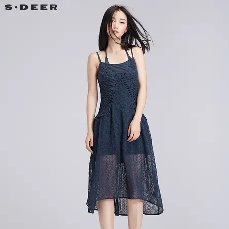 sdeer圣迪奥女简约纯色针织两件套S16281524图片