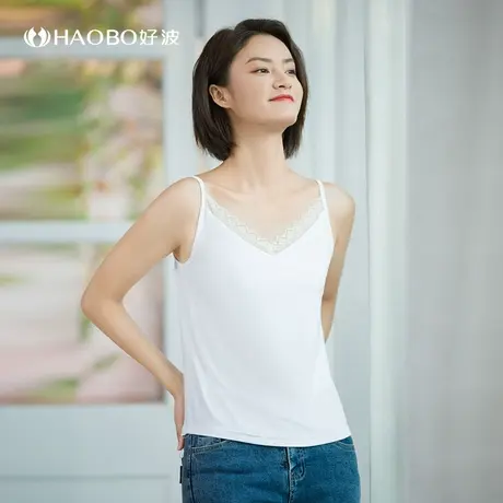 好波夏季女内搭V领蕾丝美背吊带打底衫无袖百搭性感背心HBX2210图片