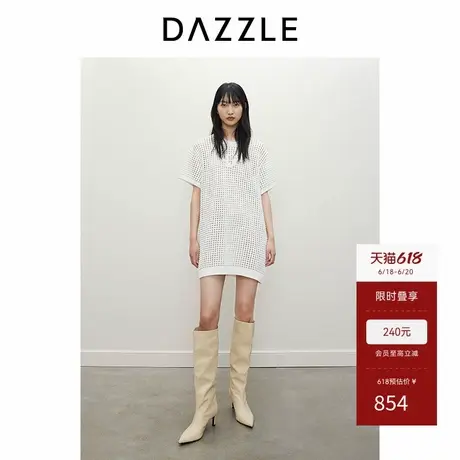 DAZZLE地素奥莱 连衣裙春夏女装针织镂空套装图片