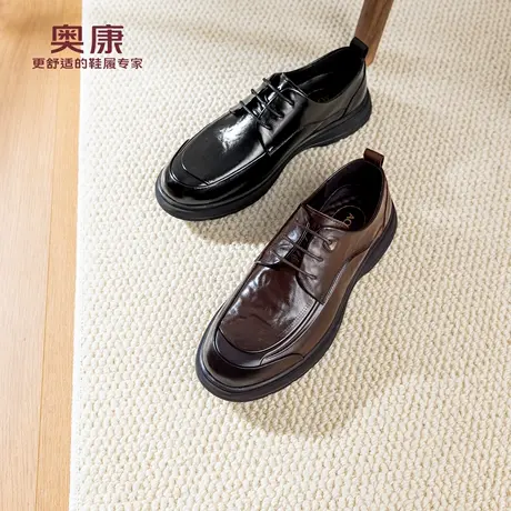 奥康 男鞋2026春季新款商务正装德比鞋男士真皮舒适通勤系带皮鞋图片