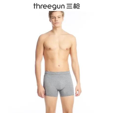 品牌清仓三枪内裤男士细柔莫代尔平角裤简约舒适排汗全棉四角裤头图片
