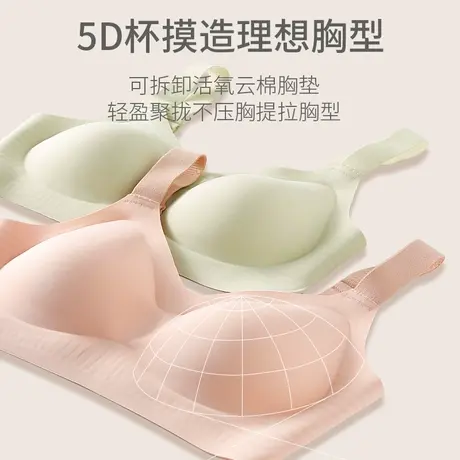 浪莎无痕内衣女薄款背心胸罩大胸显小聚拢无钢圈运动美背抹胸文胸图片