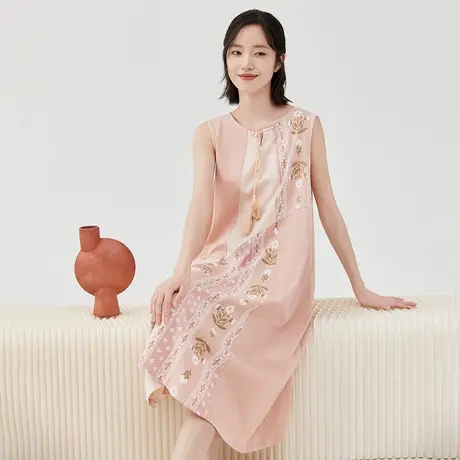 顶瓜瓜睡裙女款夏季纯棉无袖度假风可外穿家居服睡衣图片