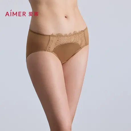 爱慕25新品丝羽内裤女棉质底裆性感蕾丝低腰三角裤AM22B951图片