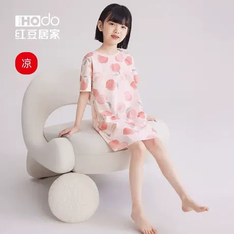 红豆【凉凉衣】女童睡裙亲子装女孩儿童纯棉宝宝短袖睡衣夏季薄款图片