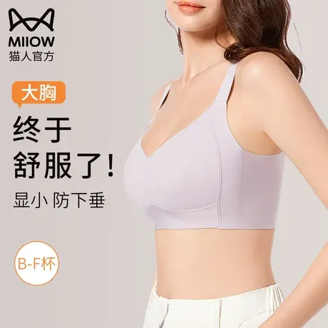 猫人内衣女调整型聚拢收副乳防下垂大胸显小无痕无钢圈文胸夏薄款商品大图
