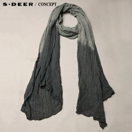 【新品】sdeer圣迪奥专柜正品女装做旧感渐变毛边围巾5383718图片
