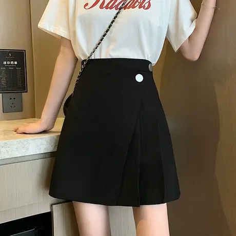 美式学院风黑色辣妹百褶裙女春夏显瘦高腰短裙复古性感半身裙潮图片