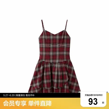 乐町秋季新款无袖甜酷吊带修身连衣裙女C2FAD430图片