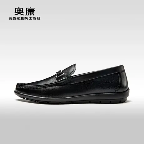 奥康男鞋2023秋季新款低帮商务休闲鞋男真皮软底皮鞋乐福鞋商品大图