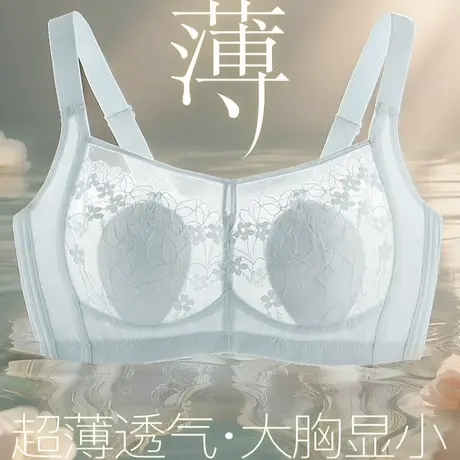 梦芭蒂2025年新款超薄水晶杯内衣女大胸显小无钢圈收副乳文胸夏图片