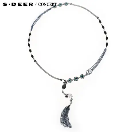 【新品】sdeer圣迪奥专柜正品女装文艺印花串珠腰链S144843E6图片