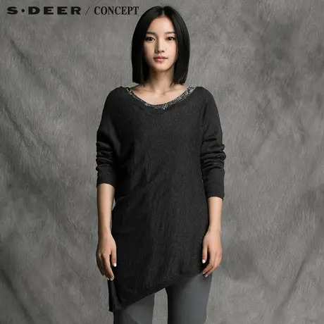 sdeer圣迪奥开衩斜摆设计两件套S14483532商品大图