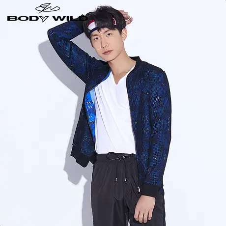 BODY WILD宝迪威德休闲假日网眼印花男士薄款夹克外套ZBN81ND1图片