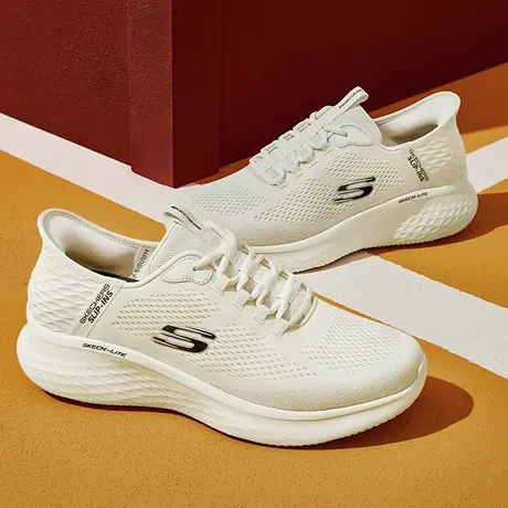 Skechers斯凯奇闪穿鞋夏季男鞋跑步鞋厚底缓震休闲运动鞋一脚蹬图片