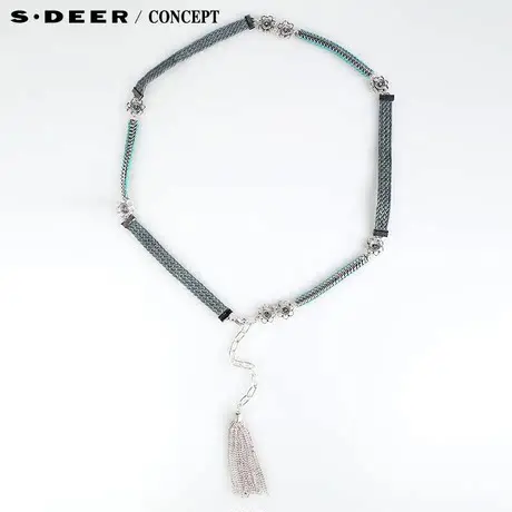 【新品】sdeer圣迪奥专柜正品女冬花朵编织蜡绳腰链S144843C4图片