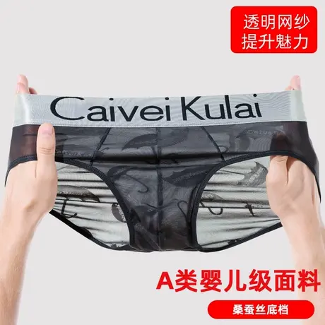 冰丝网纱男士内裤男三角裤性感透气无侧缝2025新款夏季短裤νckν图片