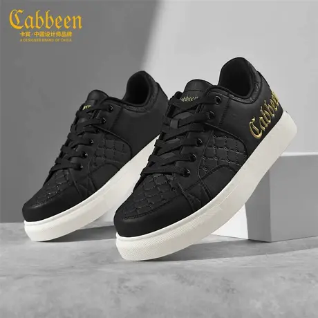Cabbeen/卡宾男士2025秋季新款百搭黑武士休闲潮流运动板鞋厚底图片