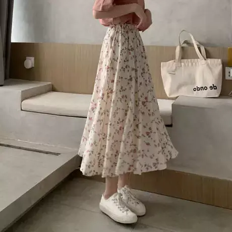 半身裙a字碎花仙女超仙森系仙气小清新显瘦气质长裙子2025年夏天图片