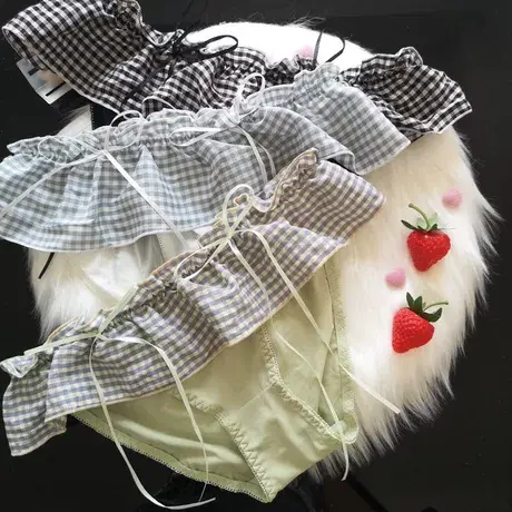 日系动漫美少女蝴蝶结甜美卡哇伊可爱性感内裤女中低腰纯棉档三角图片