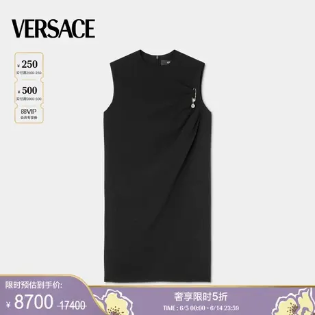 【季末优惠】VERSACE/范思哲 女SafetyPin哑光缎面迷笛衬衫连衣裙图片