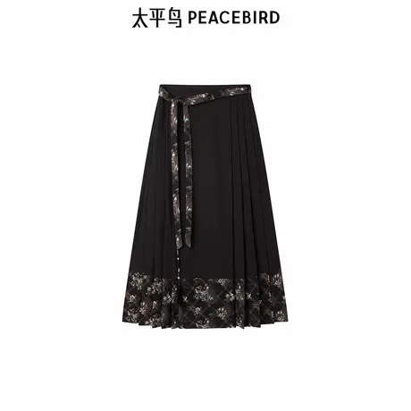 太平鸟年冬季新款提花马面裙半裙A1GFE4316图片