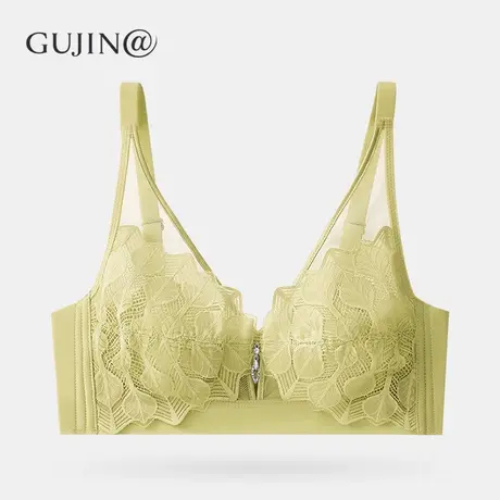 古今@大胸显小文胸女性感蕾丝聚拢无钢圈收副乳防下垂兔耳朵内衣图片